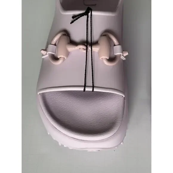 Gucci Women's Horsebit Rubber Pink Slingback Sandals 9 US (39 Eu) IT 742435 NIB - Picture 10 of 14